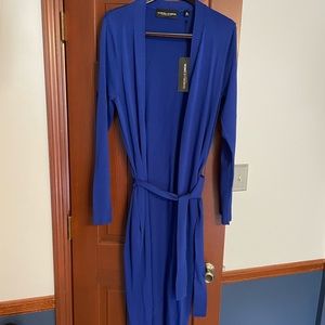 Gabrielle Union for New York & Company royal blue duster size Medium-Tall.